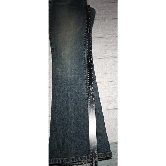 J Lo Jennifer Lopez Button Fly Bootcut Dark Wash Jeans W30 L31 Distressed Boho - Picture 8 of 10